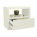 Mesa de cabeceira 100% MDF com uma gaveta Off White